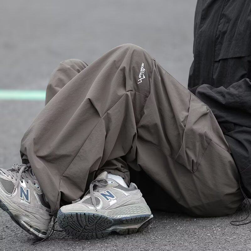 美式伞兵工装裤男宽松直筒潮设计感阔腿休闲束脚长裤k5022 p45图片