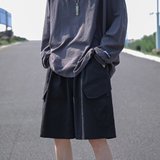 2024夏季纯色直筒男气质五分裤宽松型工装裤休闲短裤潮dk110p35，男装休闲裤，星座204-6