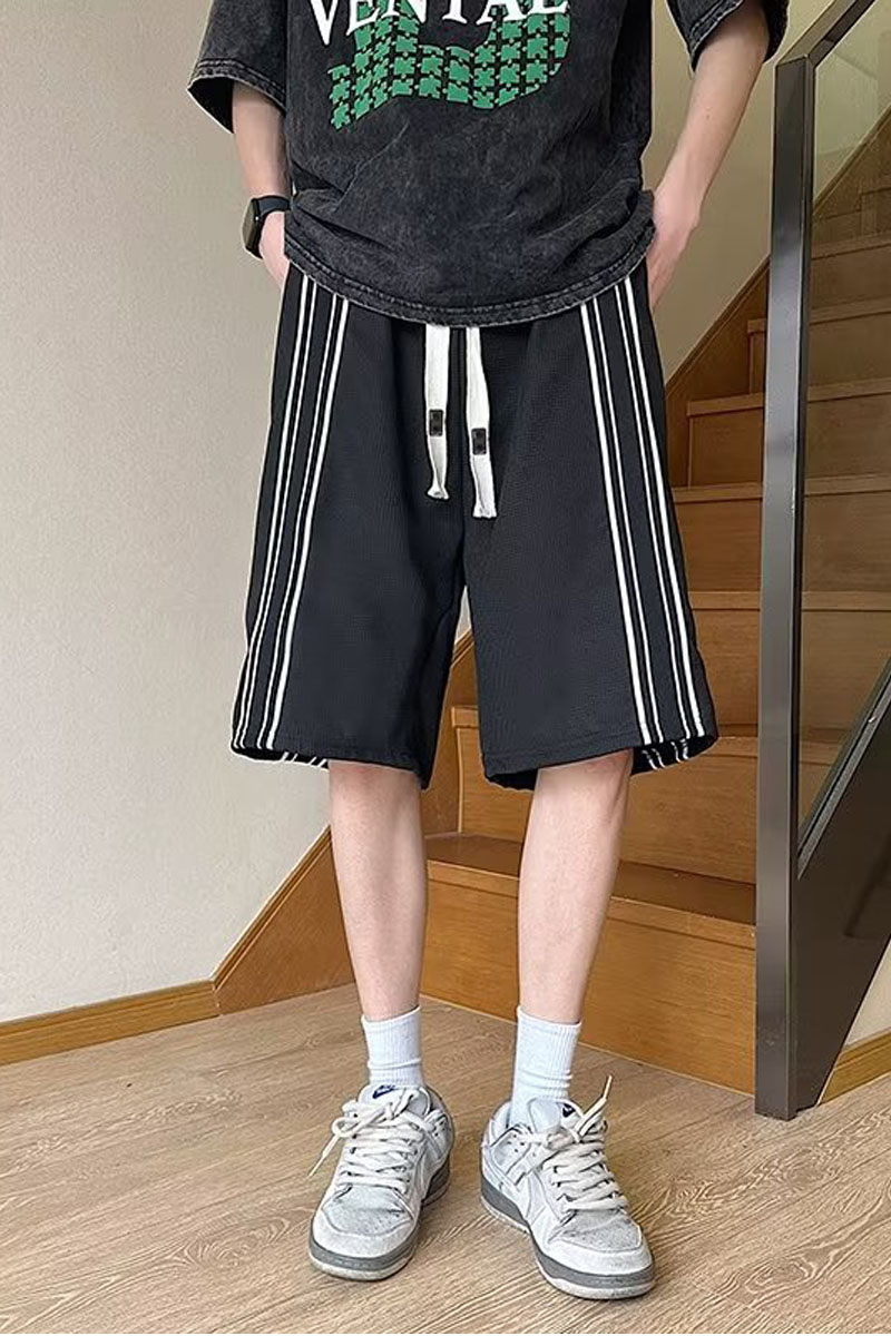 短裤男2024夏季韩版华夫格运动裤宽松拉条篮球五分裤dk023p25,男装休闲裤,星座204-6