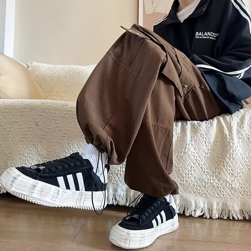 工装裤男潮牌美式高街日系宽松直筒阔腿裤休闲裤k865p60,男装休闲裤,星座204-6