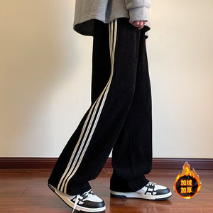 冬季男大码美式欧棉绒直筒阔腿潮牌卫裤休闲裤运动裤潮hk828 p65图片