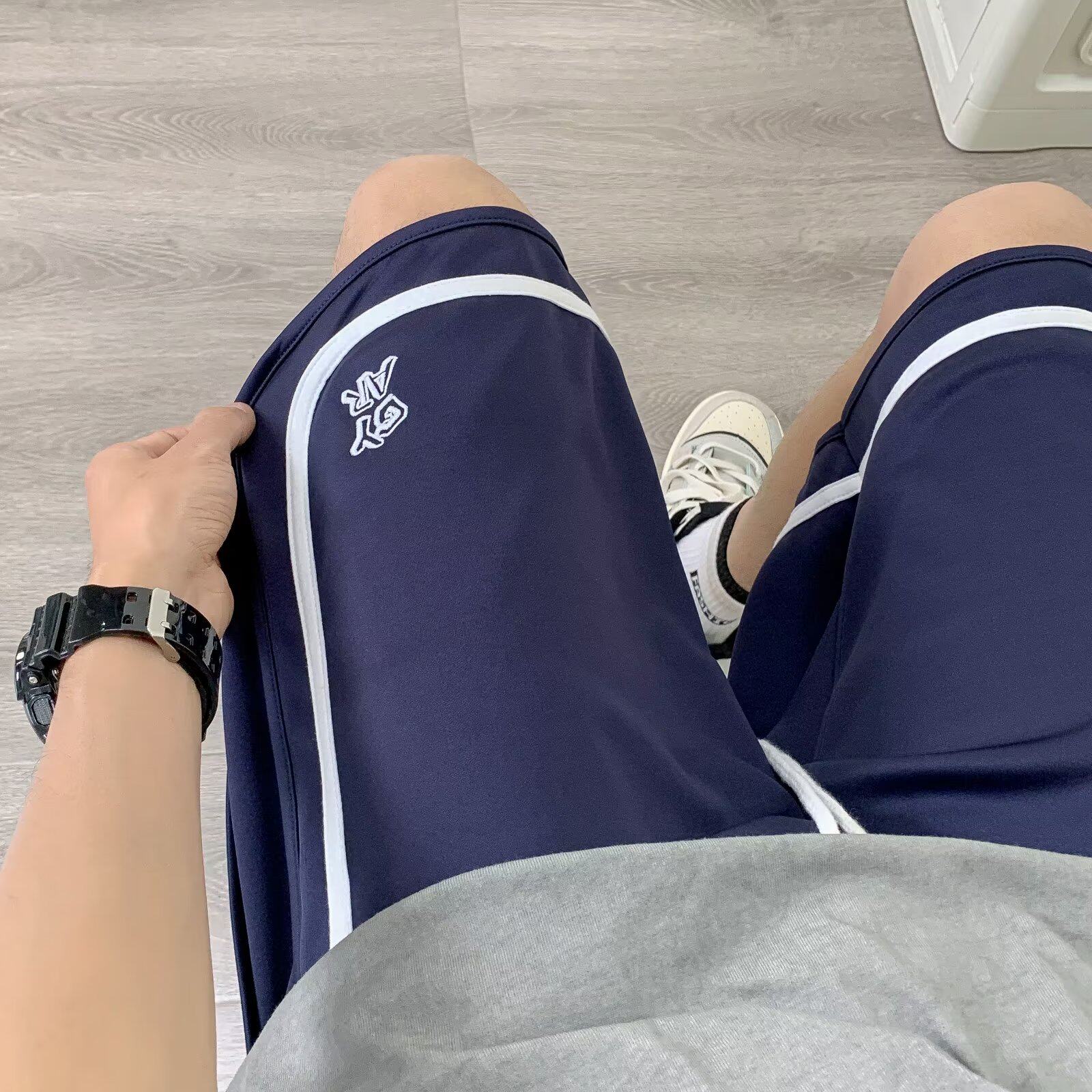 2023短裤男夏季薄款日系复古高街美式五分休闲运动裤潮dk237 p30图片