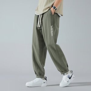 M-5XL日系男秋季大码潮牌直筒宽松美式刺绣休闲长裤潮k500 p45图片