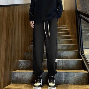 运动卫裤男秋季宽松休闲百搭长裤港风高街阔腿束脚裤潮k208p40