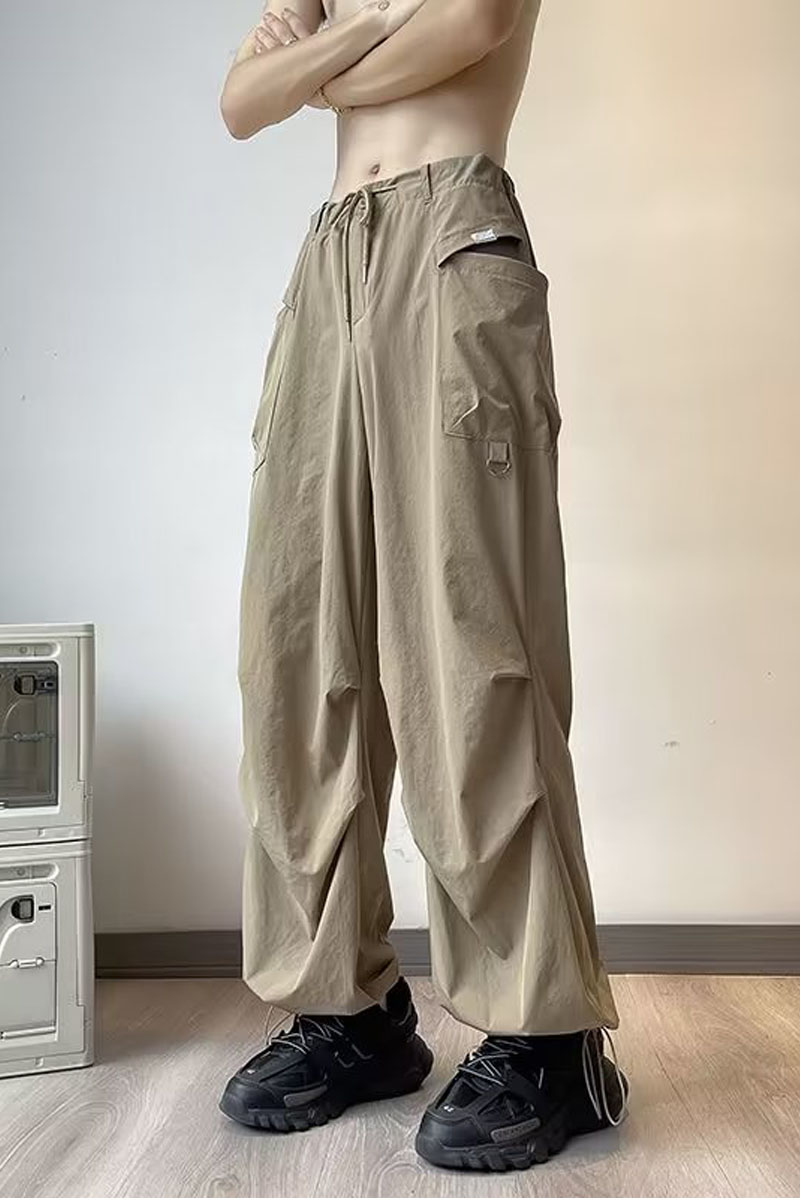 降落伞兵裤男秋季薄款速干直筒机能冲锋工装阔腿裤k799p45,男装休闲裤,星座204-6