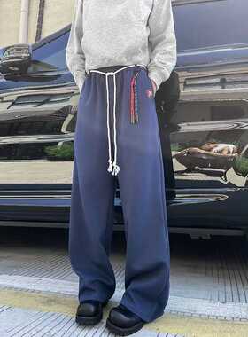 秋季新款阔腿卫裤显瘦百搭加长直筒休闲运动裤k523 p45