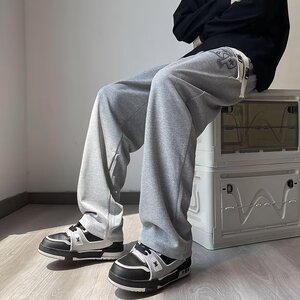 大码直筒裤男秋季潮牌运动长裤男美式百搭宽松休闲卫裤k207 p35图片