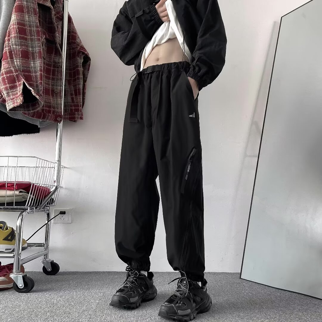 春季美式直筒拉链休闲防水工装冲锋裤男高街运动裤k1176p50,男装休闲裤,星座204-6