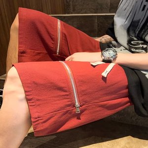 痞帅短裤男夏季设计感宽松五分裤子美式高街休闲中裤dk23 p40图片