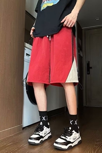 速干短裤男夏季薄款条纹撞色运动裤百搭休闲五分裤dk1059 p35图片