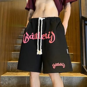 短裤男运动篮球休闲五分裤高街潮宽松大裤衩沙滩裤dk277 p35图片