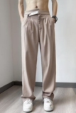 夏季日系纯色气质男休闲西裤直筒潮流休闲长裤潮ck465p40，男装西裤，星座204-6
