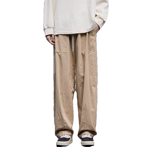 wassup happy藏青色工装裤子男款夏季潮牌直筒运动裤阔腿休闲长裤图片