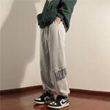 休闲卫裤男2024冬季韩版宽松束脚裤印花运动裤k2091p40，男装休闲裤，星座204-6