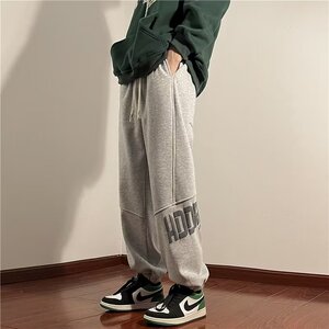 休闲卫裤男2024冬季韩版宽松束脚裤印花运动裤k2091 p40图片