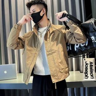 网图 大码春季立领夹克男韩版潮流休闲百搭外套男jk1592 p60