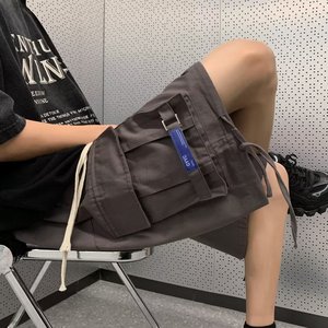 2024夏季直筒宽松五分裤男运动休闲大口袋工装短裤潮dk928 p40图片