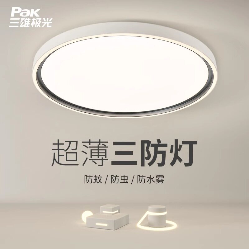 三雄极光现代简约风格三防吸顶灯图片