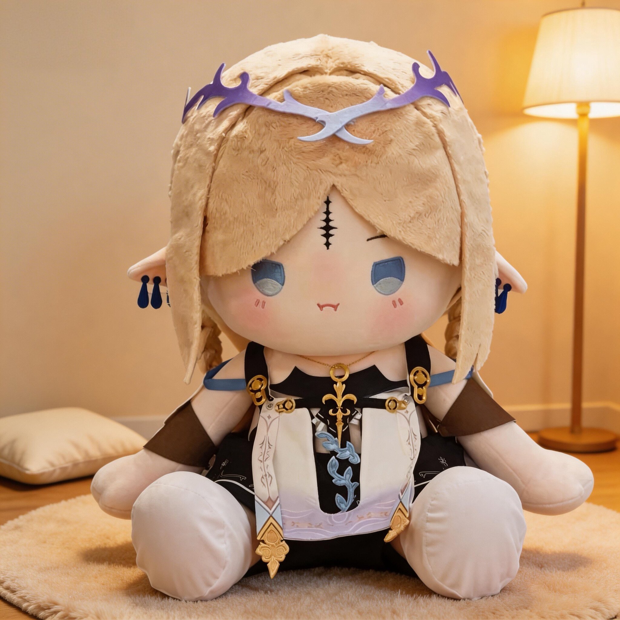 同人周边鸣卡提希娅潮棉花娃娃送人礼物坐姿Cartethyia抱枕约40cm