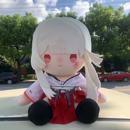 同人周边绯雪棉花娃娃送人礼物HIYUKI坐姿抱枕约40cm