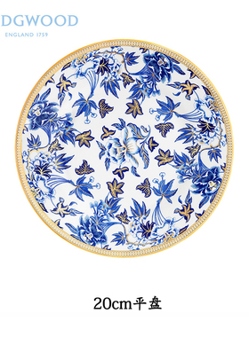 WEDGWOOD骨瓷 Hibiscus芙蓉系列20骨瓷满花餐盘 下午茶点心盘