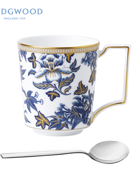 WEDGWOOD威基伍德Hibiscus芙蓉骨瓷马克杯欧式家用创意水杯牛奶杯