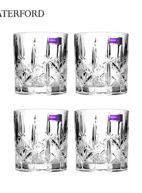 Waterford侯爵威士忌酒杯4只装 欧式复古烈酒多用途饮料啤酒高杯