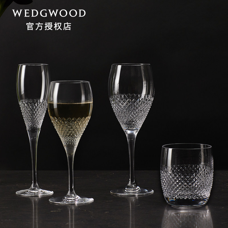 礼盒装wedgwood vera wang晶钻红酒杯2件套高脚杯对杯结婚礼物