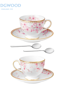 英国Wedgwood Spring Blossom樱花春蕾茶/咖啡杯2杯2碟2勺 茶具