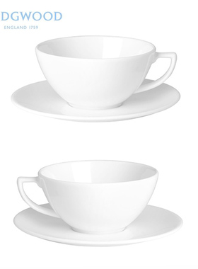 礼盒装WEDGWOOD JC White纯白色2杯2碟英式骨瓷茶杯咖啡杯套装