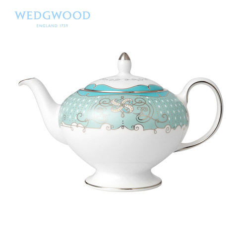 wedgwood英国蓝色骨瓷茶壶