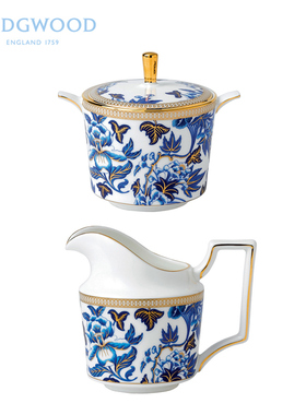 Wedgwood威基伍德Hibiscus芙蓉骨瓷糖缸奶缸套装 高端欧式咖啡具