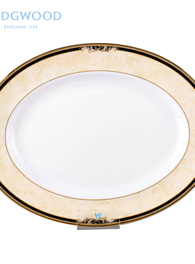 Wedgwood威基伍德Cornucopia丰饶之角35cm骨瓷大鱼盘家用椭圆托盘