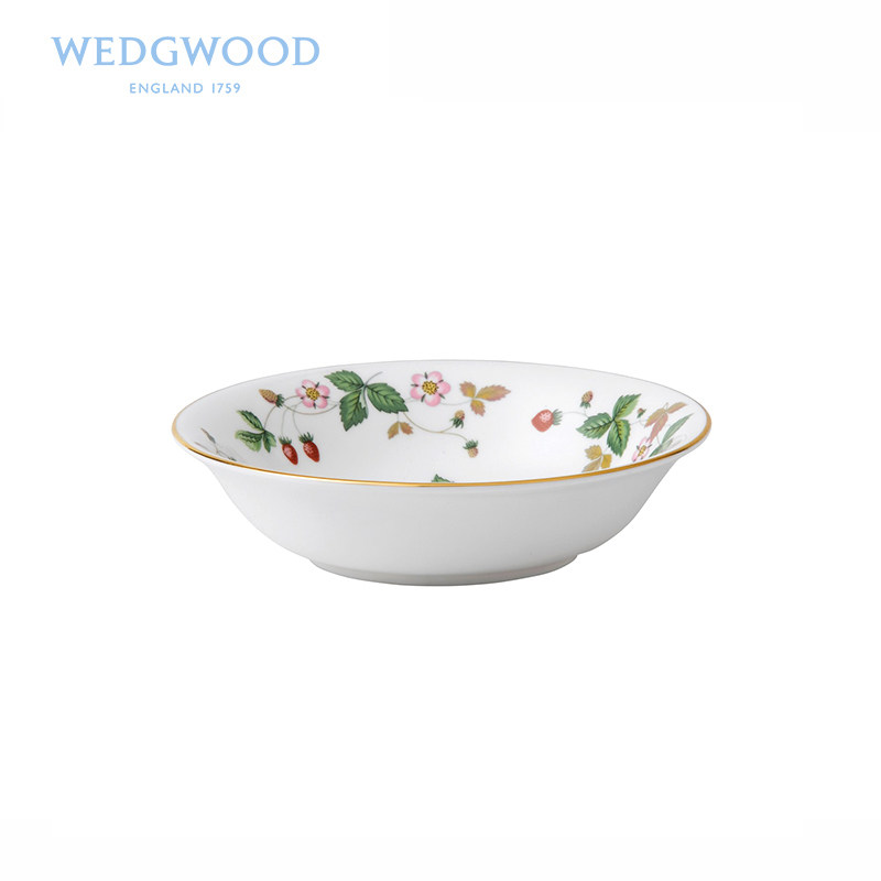 Wedgwood威基伍德野草莓16cm骨瓷早餐麦片碗田园风小果碗餐勺