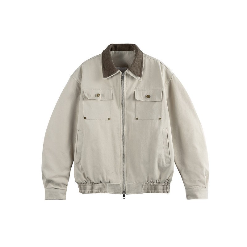 passibur秋季复古巴恩风做旧宽松帆布工装夹克休闲外套男vintage