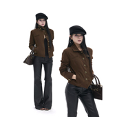 吉月月 气质老钱风单排扣短外套