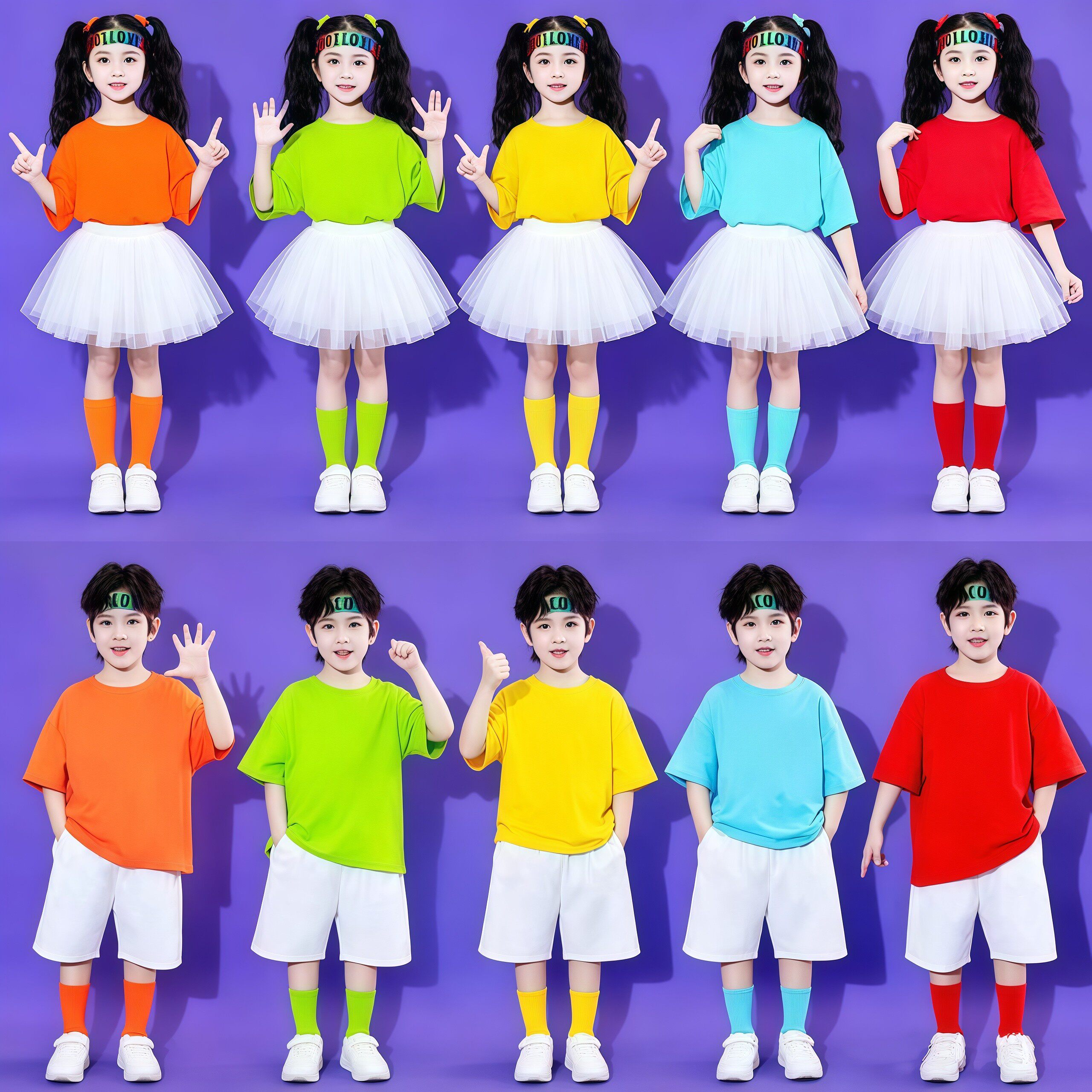六一小学生运动会啦啦队演出服幼儿童演出服