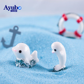 仿真海豚 饰品 鱼缸造景装 水族箱装 微景观造景小摆件 饰 爱悦宝