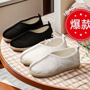 男童汉服鞋子老北京中式国风布鞋古装古风春秋配马面裙儿童绣花鞋