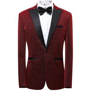 男士歌手闪亮修身正装西服外套婚礼演出主持礼服伴郎西装X55P100图片