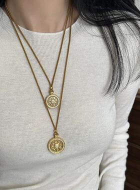 韦雪同款古法转动八宝罗盘毛衣链