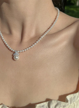 冰雪女王吊坠施家珍珠女锁骨链