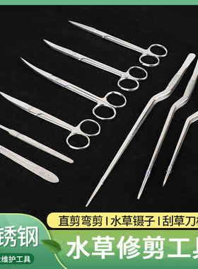 组培剪刀植物育苗枪镊4号7号刀柄弯剪不锈钢直剪刀加厚不锈钢材质