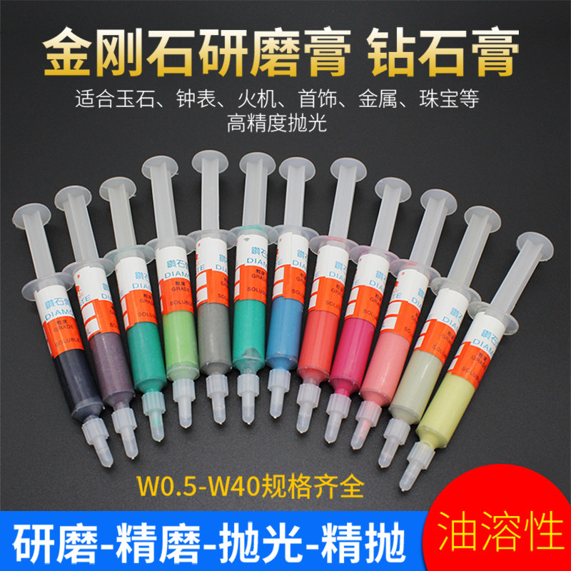 金刚石钻石研磨膏翡翠珠宝金属抛光亮油玉石电磨机配件钻头打磨粉图片