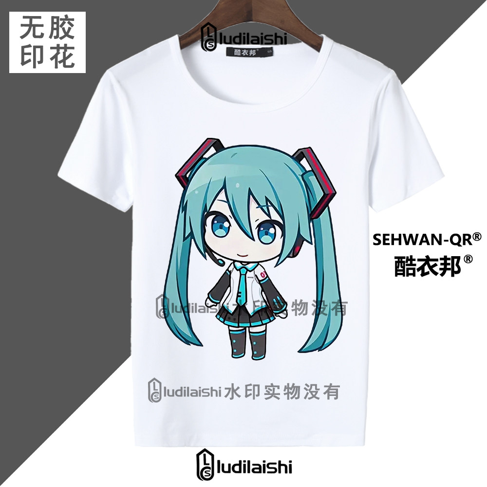 初音未来世界计划PJSKQ版同人周边男女学生圆领短袖T恤上衣夏季款