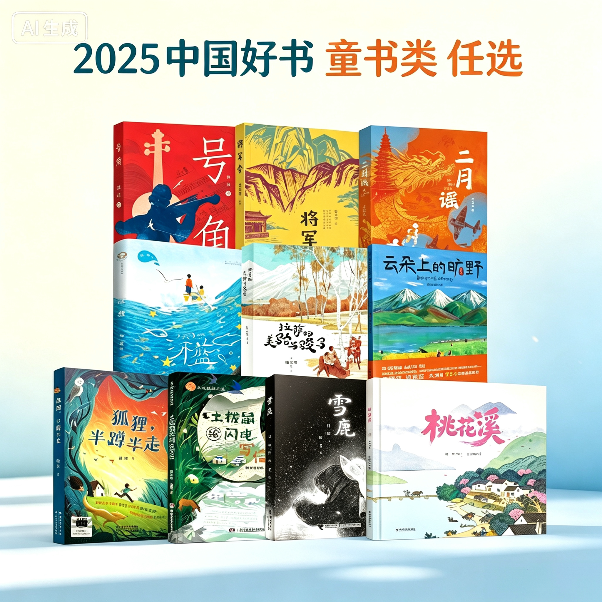 【2025中国好书童书任选】号角+将军令+二月谣+深蓝+拉萨的美驼与骏马+云朵上的旷野+狐狸 半蹲半走+土拨鼠给闪电写信+雪鹿+桃花溪