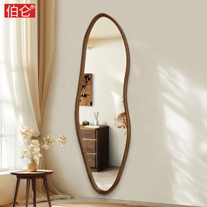 伯仑 中古全身镜家用纯实木框全身镜挂墙式玄关装饰镜试衣间镜子