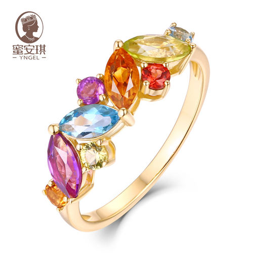 yngel/蜜安琪新品五色橄榄18K金