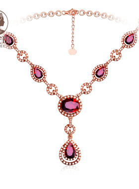 蜜安琪 2.90克拉天然红宝石项链 87.6分钻石镶嵌彩色珠宝颈链