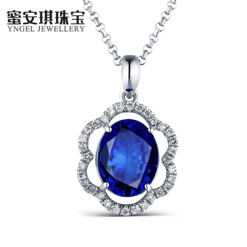 天然坦桑石吊坠蜜安琪